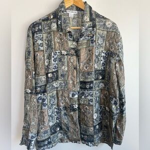Silk Floral Button Up